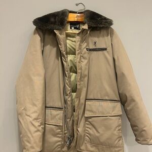 Vintage Browning Hunting Jacket with Fur Collar